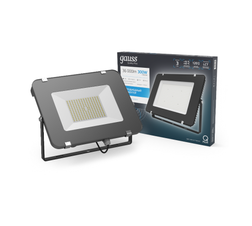 Прожектор светодиодный Qplus 300W 36000lm 6500K 175-265V IP65 черный LED 1/2  613511300  Gauss