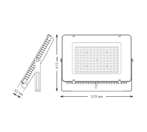 Прожектор светодиодный Qplus 300W 36000lm 6500K 175-265V IP65 черный LED 1/2  613511300  Gauss