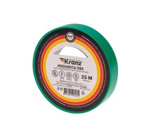 Изолента ПВХ 0.13х15 мм, 25 м, зеленая  KR-09-2103  Kranz