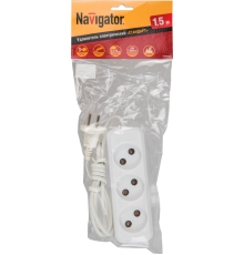 Удлинитель 71 448 NPE-S1-03-150-X-2x0.75 б/з 3 гн. ШВВП 1.5м 71448 Navigator