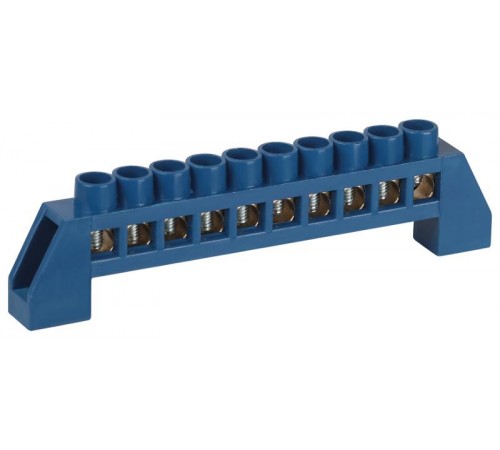 Шина  NO-224-59 N ноль в изоляторе ШНИ-6х9-10-Д-синий  Б0062948  ЭРА