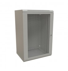WR-TW-1845-SD-RAL7035 Шкаф настенный 19-дюймовый (19"), 18U, 908x600х450мм, перфор. метал. дверь с замком, цвет серый (RAL 7035)  521270  WRLine