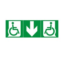 Универсальная самоклеящаяся информационная табличка 218х109 мм "инвалид + стрелка вверх/вниз"  061202  Legrand
