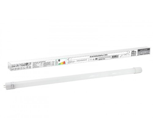 Лампа светодиодная НЛ-Т8-20 Вт-230 В-4000 К-G13, 1200 мм, матовая, стекло, непов. Народная  SQ0340-1503  TDM