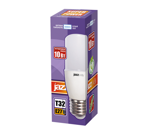 Лампа светодиодная LED 10Вт Е27 220В 4000К PLED- T32/115 new трубчатая  5005020  Jazzway