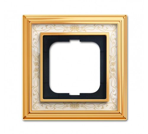 Рамка 1-постовая, серия Династия, Латунь полированная, белая роспись  1754-0-4570   2CKA001754A4570  ABB