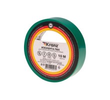 Изолента ПВХ 0.13х15 мм, 10 м, зеленая  KR-09-2003  Kranz