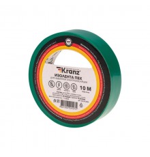Изолента ПВХ 0.13х15 мм, 10 м, зеленая  KR-09-2003  Kranz