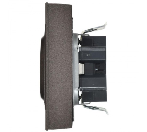 BRITE Розетка 2-местная с заземлением без защитных шторок плоская 16А в сборе РСПл12-3-БрТБ темная бронза   BR-R27-16-K45-F  IEK