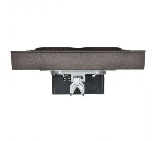 BRITE Розетка 2-местная с заземлением без защитных шторок плоская 16А в сборе РСПл12-3-БрТБ темная бронза   BR-R27-16-K45-F  IEK