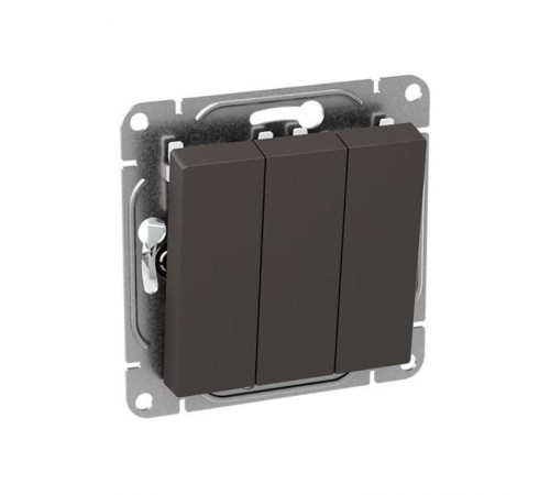 Механизм выключателя, трёхклавишный, мокко Эпика  UP1-SWM-31 EKF