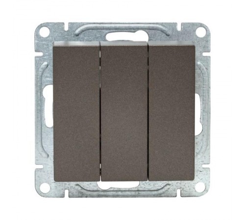 Механизм выключателя, трёхклавишный, мокко Эпика  UP1-SWM-31 EKF