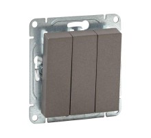 Механизм выключателя, трёхклавишный, мокко Эпика  UP1-SWM-31 EKF