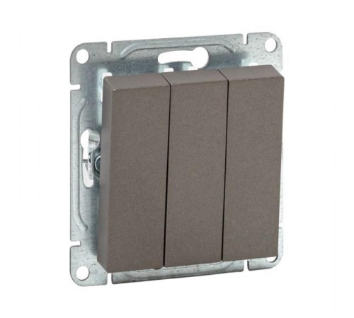 Механизм выключателя, трёхклавишный, мокко Эпика  UP1-SWM-31 EKF