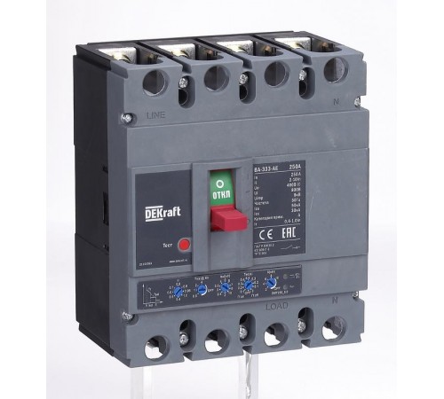 Автоматический выключатель 4P 250А c Ir=100А-250А 50кА    21161DEK   DEKraft