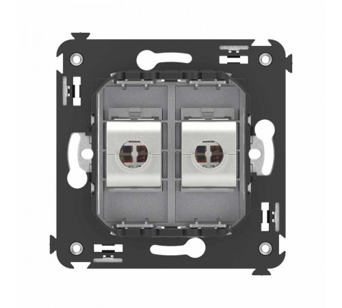 Компьютерная розетка RJ-45 без шторки в стену, кат.6 двойная экранированная, "Avanti", "Закаленная сталь"  4404794  DKC