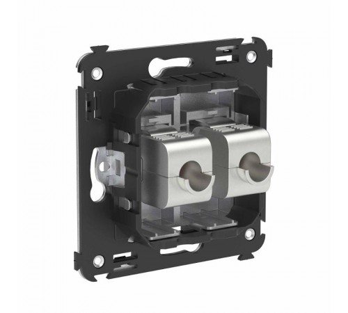 Компьютерная розетка RJ-45 без шторки в стену, кат.6 двойная экранированная, "Avanti", "Закаленная сталь"  4404794  DKC