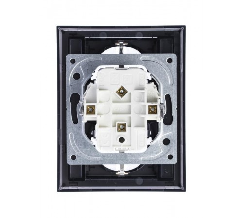 ABB Levit Серебро / дымчатый чёрный Розетка 2-ая с з/к со шторками 16А  5522H-C03457 70W  2CHH223457C6070  ABB