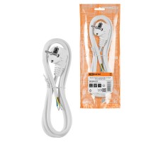 Шнур сетевой с вилкой ПВС 3x1,5мм 3м с/з белый  SQ1305-0177  TDM