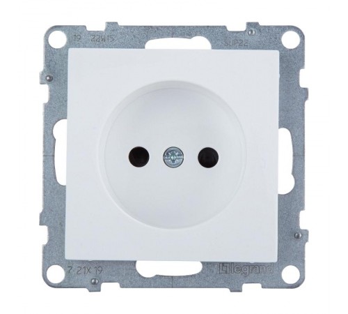 SUNO Силовая розетка 2К 16А 250В. C защитными шторками. Винтовые зажимы. Цвет "Белый"  721119  Legrand