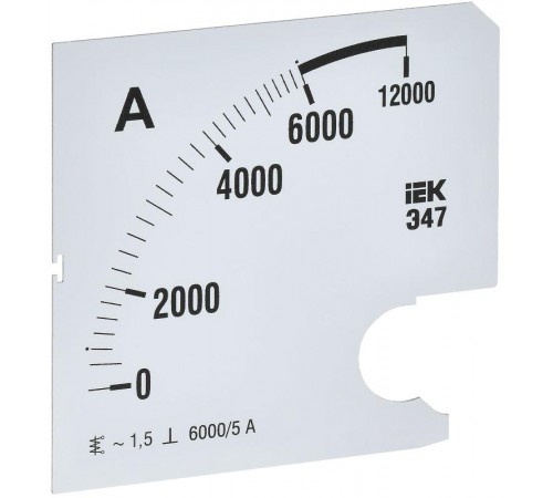 Шкала смен. для амперметра Э47 6000/5А-1,5 96х96мм  IPA20D-SC-6000  IEK