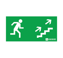 Светильник аварийного освещения ЭЗ "Эвакуационный выход по лестнице направо-вверх" (150х300)  1011150300  АСТЗ