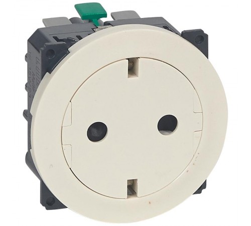 Celiane Сл. кость Розетка с плоской лицевой панелью с/з, безвинт зажим (накладка+механизм)  067169  Legrand