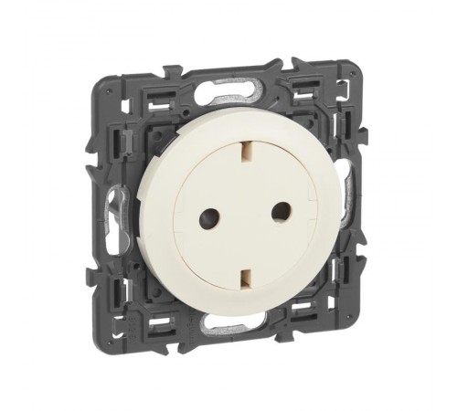 Celiane Сл. кость Розетка с плоской лицевой панелью с/з, безвинт зажим (накладка+механизм)  067169  Legrand