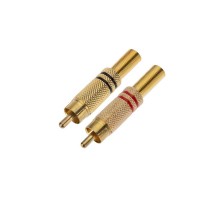 Разъем штекер RCA металл пайка ZN чёрный/красный GOLD PROCONNECT  14-0405-1  PROconnect
