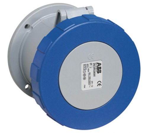 Розетка панельная с прямым унифицированным фланцем 2125RU6W, 125A, 2P+E, IP67, 6ч  2CMA167133R1000  ABB