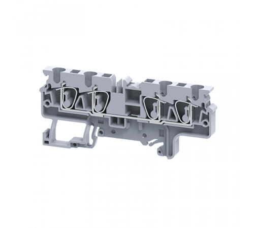 Клемма с четырьмя контактами пружинная OptiClip СX-4-QUATTRO-(0,2-4)-I-серый  289755  КЭАЗ