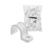 Крепеж-скоба для трубы 32 мм односторонняя для прямого монтажа (25 шт.) белая   SQ0405-6014  TDM