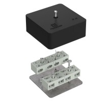 Коробка огнестойкая разветвительная для кабель-канала 40-0450-FR6.0-4-8-Р Е15-Е60 RAL9005 75х75х30 (87 шт/кор) черная  40-0450-9005-FR6.0-4-8-Р  Про