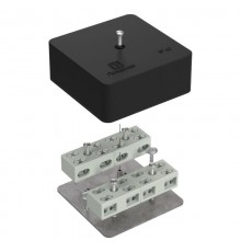 Коробка огнестойкая разветвительная для кабель-канала 40-0450-FR6.0-4-8-Р Е15-Е60 RAL9005 75х75х30 (87 шт/кор) черная  40-0450-9005-FR6.0-4-8-Р  Про