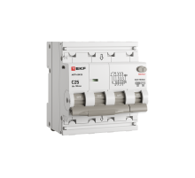 Выключатель автоматический дифференциального тока селективный АВДТ-63N (S) 3P+N 25А 100мА C тип AC электронный 6кА PROXIMA  D63N46ES25C100  EKF