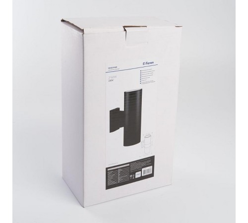 Светильник архитектурный настенный DH0702 230V без лампы 2*E27, 260*155*90 черный, ДЛЯ ЛАМП R63, G45  06294  FERON