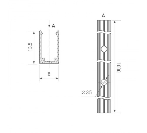 Профиль ARL-MOONLIGHT-1206-1000 ANOD (arlight, Алюминий)  029828  Arlight