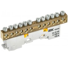 TEKFOR Шина PE "земля" неизолированная на универсальном держателе 8х12-12-Ж  TF-NN20-12-DL-K05  IEK