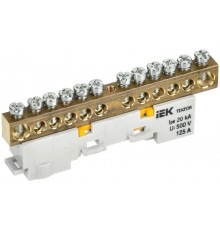 TEKFOR Шина PE "земля" неизолированная на универсальном держателе 8х12-12-Ж  TF-NN20-12-DL-K05  IEK