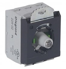 Osmoz Монтажный адаптер 3 поста, подсв.зел. 230В, +2хНО конт.бл. винт.кл  023018  Legrand