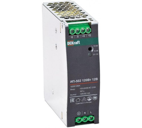 Импульсный источник питания 75Вт 24В 3,1А ИП-502  52048DEK  DEKraft