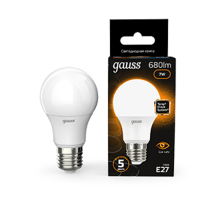 Лампа светодиодная LED 7Вт E27 220В 2700К A60  102502107  Gauss