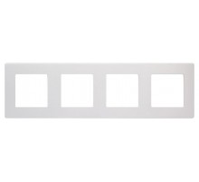 Рамка для розеток и выключателей  Серия 12 12-5104-01М на 4 поста, Сатин, белый матовый  Б0065750  ЭРА
