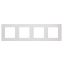 Рамка для розеток и выключателей  Серия 12 12-5104-01М на 4 поста, Сатин, белый матовый  Б0065750  ЭРА
