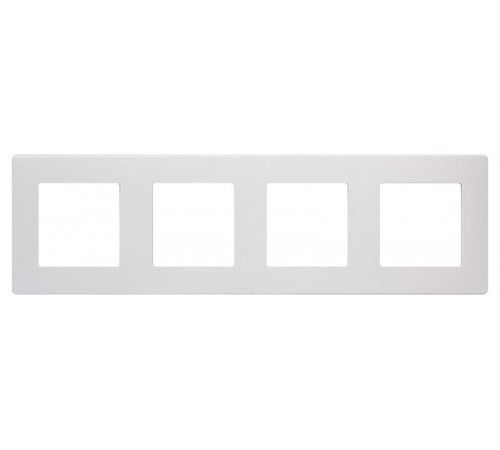 Рамка для розеток и выключателей  Серия 12 12-5104-01М на 4 поста, Сатин, белый матовый  Б0065750  ЭРА