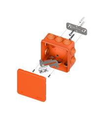 Коробка огнестойкая E45 100х100х50мм с клеммниками 4 полюса 0,5-6мм2 IP55 HF  plc-kmfr-100-406  EKF