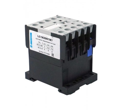 LC1K0901M7, 3P, 9А, 1НЗ, 220В/50/60Гц, винтовой зажим, контактор  электромагнитный  (ЭТ)  ET014462  Электротехник