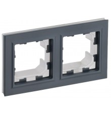 BRITE Рамка 2-ая IP44 РУ-2-БрГ-44 графит   BR-M22-44-K53  IEK