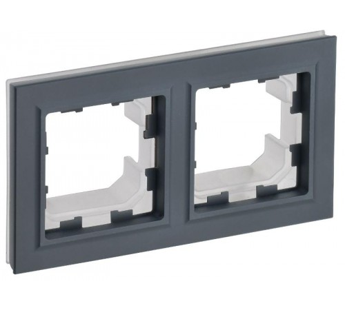 BRITE Рамка 2-ая IP44 РУ-2-БрГ-44 графит   BR-M22-44-K53  IEK
