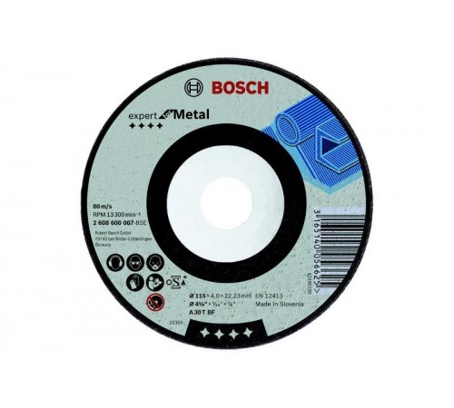 Обдирочный круг Expert по металлу 230 x 8мм, вогнутый  2608600386  BOSCH